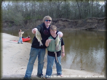 Nick and Austin with 2 of the more than 150 fish caught in 3 days