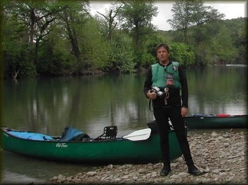 On the bank of the Upper Guadalupe River, Texas, March, 2005