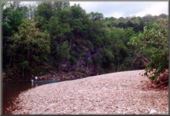One of the many gravel bar beaches on the Buffalo National River