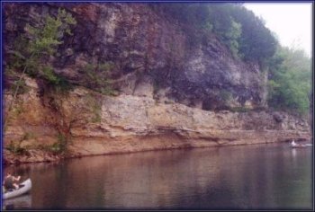 The Buffalo is lined by tall cliffs like this one on river left
