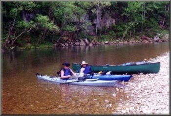 Fraser and Terri study the river map