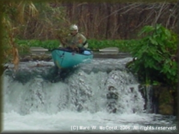 Marc McCord running the waterfall above Thompson's Island