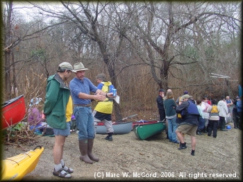 Gib Hafernick and Chris Voegler taking about the drop above Thompson's Island