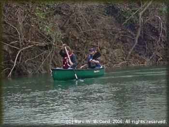 Crystal Thomas and Misty coming around Thompson's Island