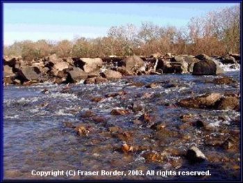 The rocks are up in low-water conditions