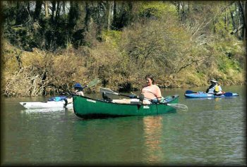 Carolee Doty and Marc McCord lounging on the K River