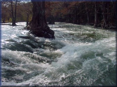 The far right side of Slumber Falls on the Lower Guad