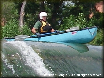 Approaching the top of Martindale Dam at about 800 cfs
