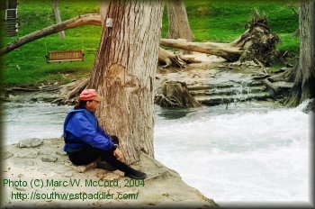 Steve pondering Medina Falls