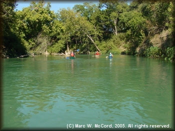 The scenic San Marcos River in October