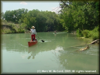 Tom Taylor demonstrating that you can, indeed, paddle a canoe while standing