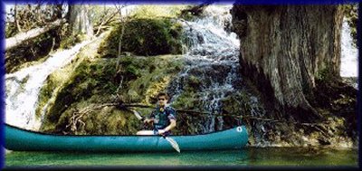 Marc McCord at Travertine Falls on the Upper Guadalupe River, March, 1998