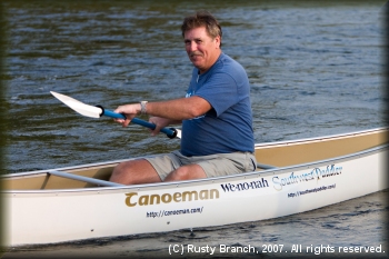 Marc McCord training for 2008 Texas Water Safari