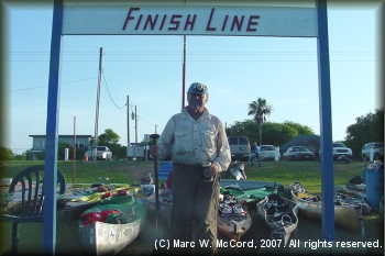 Zoltan Mraz at the finish line in Seadrift - TWS 2007